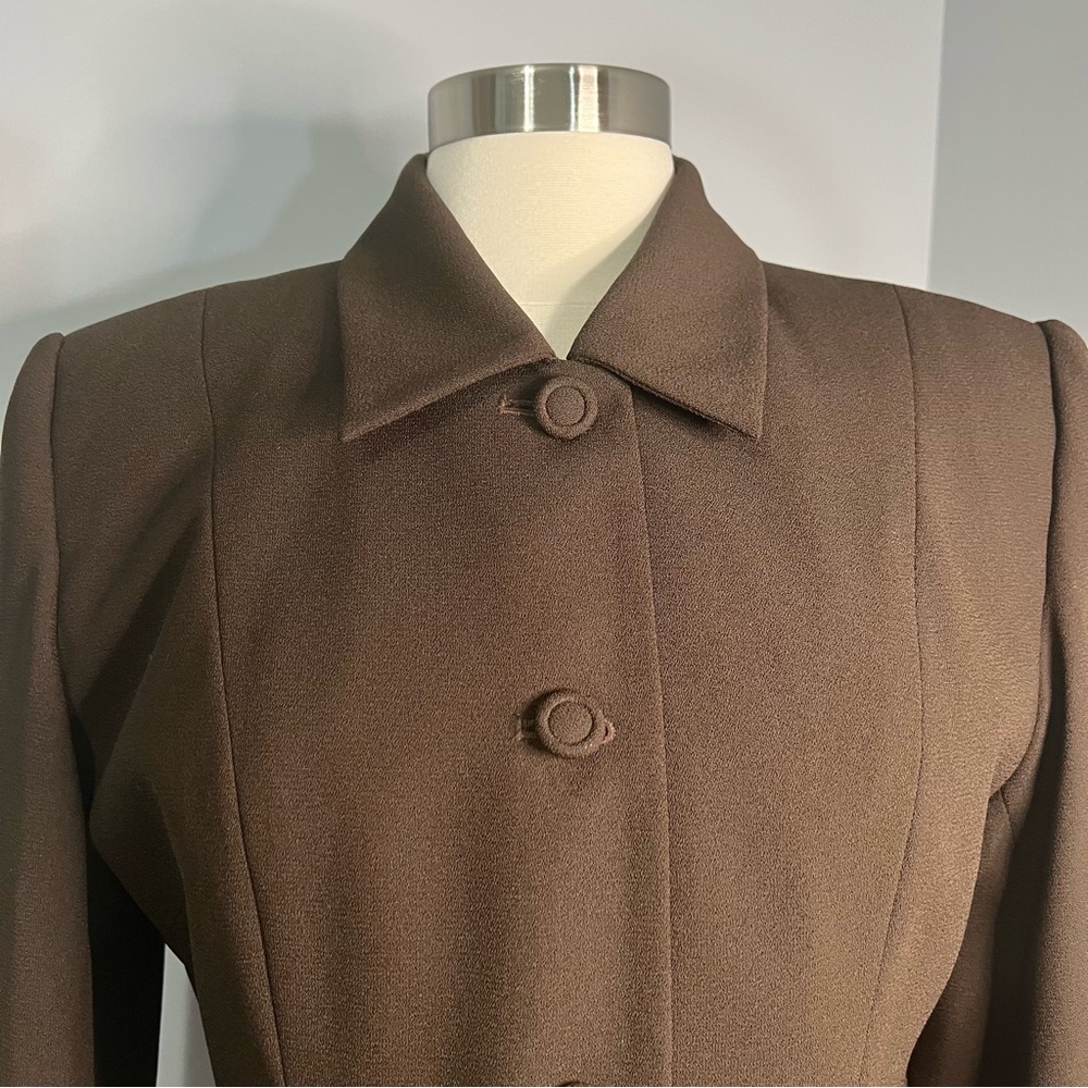 Chemise International Size 10P Brown Short Long Sleeve Vintage Blazer Jacket - Picture 8 of 11